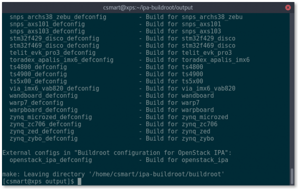 IPA in list of Buildroot default configs